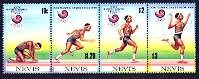 24th Summer Olympic Games - Seoul 1988 Mint Strip of 4 Stamps Nevis, 1988